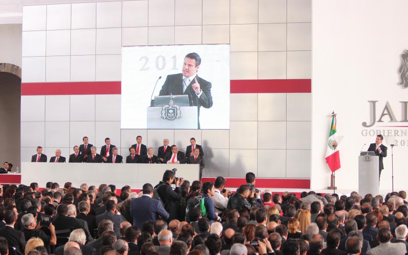 Aristóteles Sandoval en su discurso en el Cabañas. Foto: Gobierno Jalisco