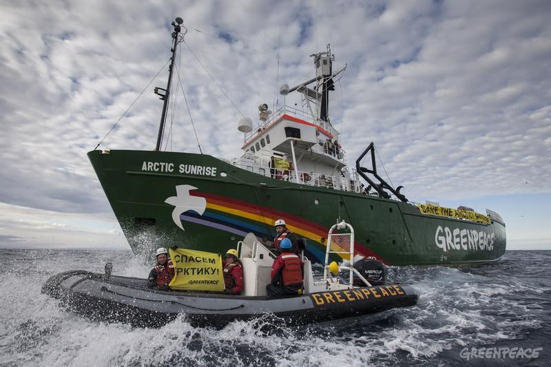 Arctic Sunrise en el Mar de Kara. Imagen: Greenpeace