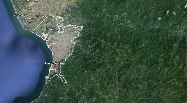 La montaña de Puerto Vallarta alberga especies protegidas. Imagen: Google maps