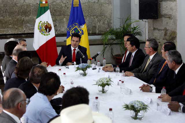 El Gobernador Jorge Aristóteles Sandoval en el inicio de los trabajos del Observatorio Ciudadano para la Gestión Integral del Agua en Jalisco. Imagen: Comunicación Social del Poder Ejecutivo