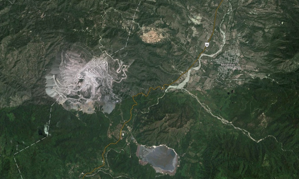 Minera Peña Colorada. Imagen de Google Maps