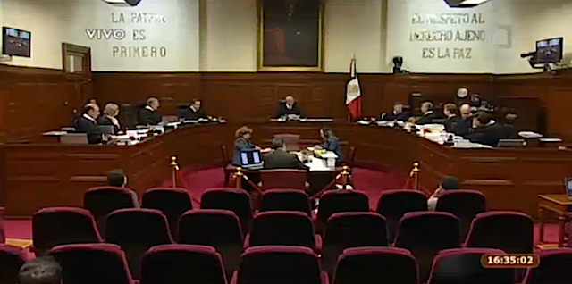 Sesión de la Suprema Corte de Justicia de la Nación realizada el 30 de septiembre de 2014. Imagen tomada del canal de televisión de la SCJN