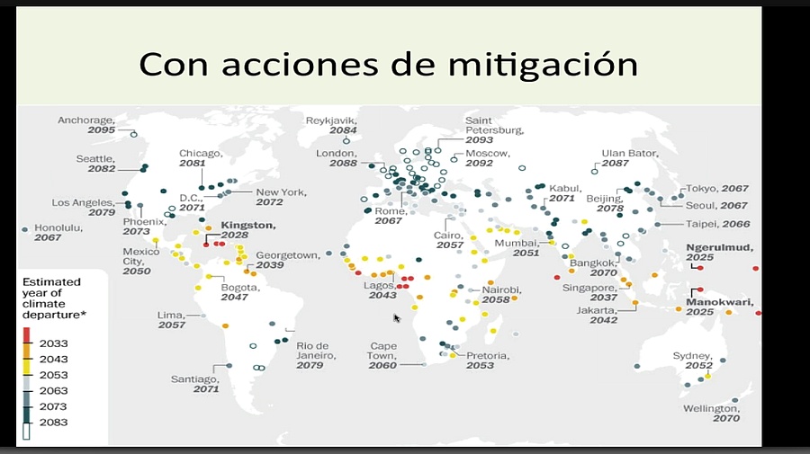 Ciudades con acciones de mitigación contra el cambio climático. Gráfico: http://conexioncop.com/