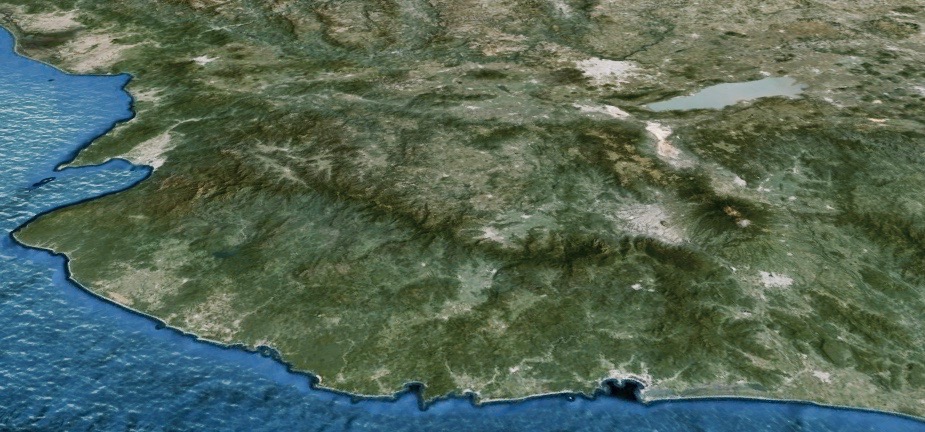 Sierra de la Costa de Jalisco. Imagen de Google Earth