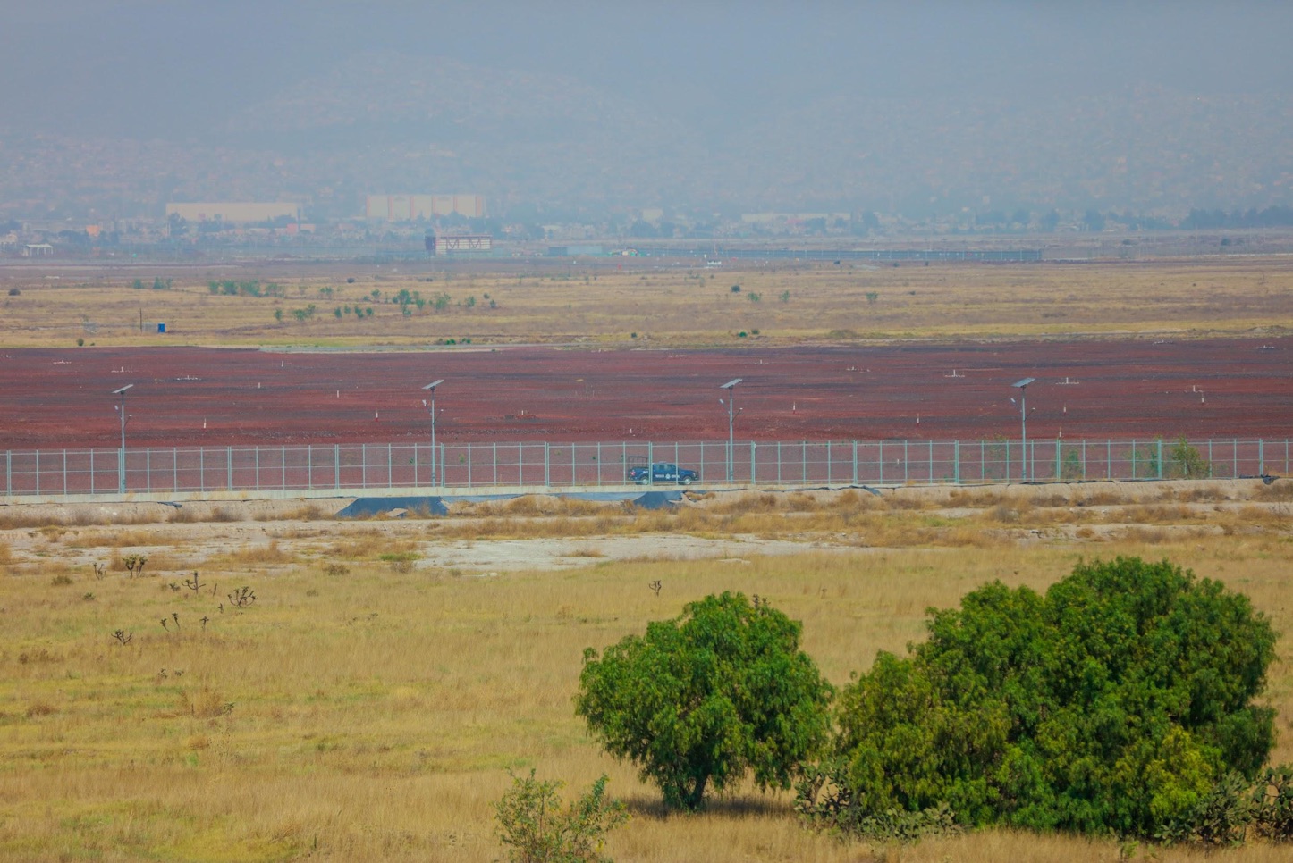 El terreno donde se constuía la plancha del aeropuerto, municipio de San Salvador Atenco. Foto: Daliri Oropeza.