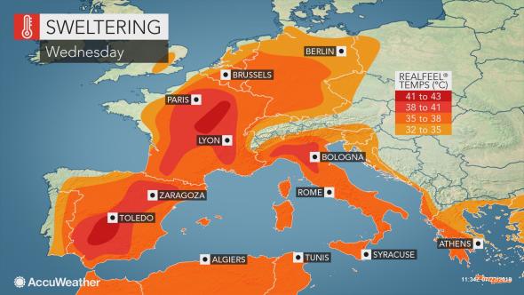 ola de calor en Europa en el verano de 2019