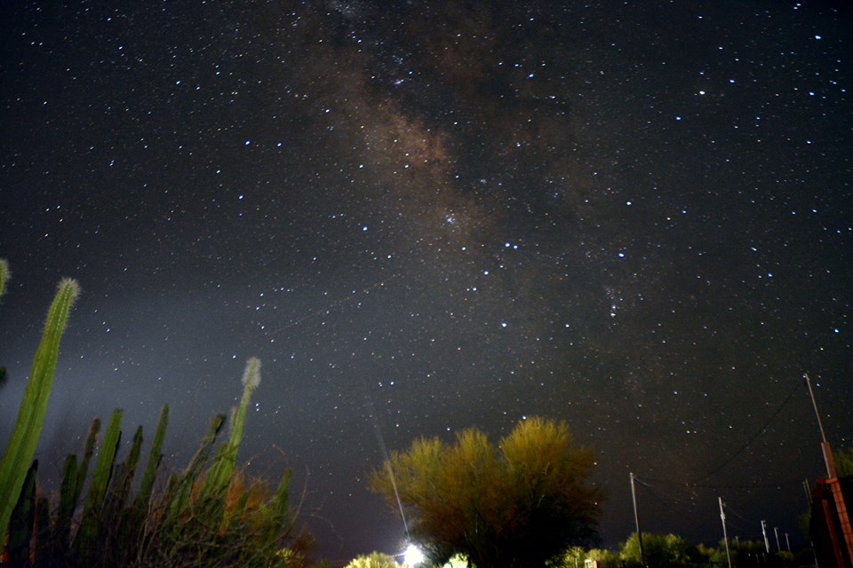 La Vía Láctea en una zona del desierto de Hermosillo. Foto: Aldo Alcaraz